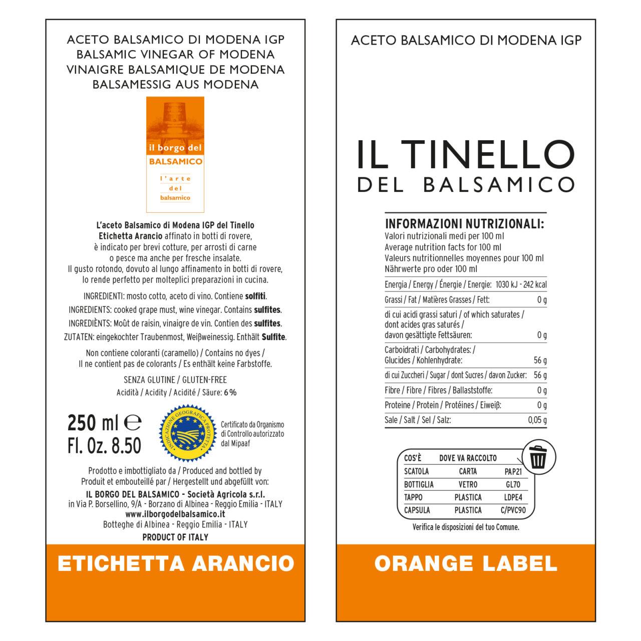 Aceto Balsamico di Modena igp - Etichetta arancio - immagine 3